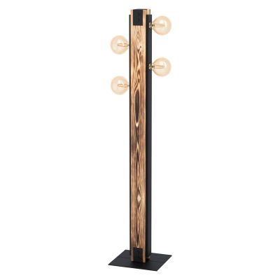 Lampadaire en bois marron, Dragana, avec interrupteur