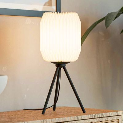 Lampe de table en papier blanche, Kars, avec interrupteur
