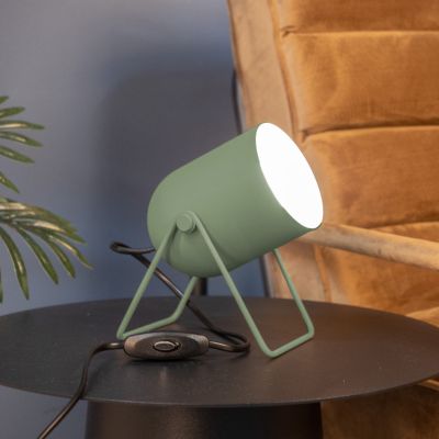 Lampe de table verte en acier, Tjitte, avec interrupteur
