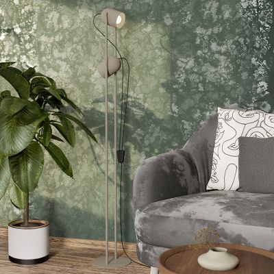 Lampadaire marron en acier, Tjitte, avec interrupteur