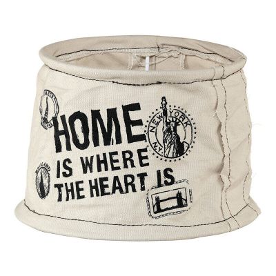 Abat-jour gris Noah, tissu, rural