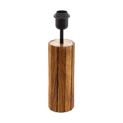 Lampe de table en bois marronne, Jayvano, avec interrupteur
