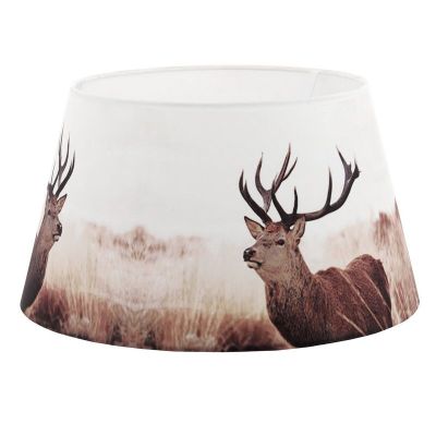 Abat-jour marron Noah, tissu, rural