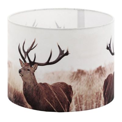 Abat-jour marron Noah, tissu, rural