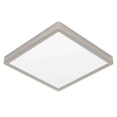 Lampe plafond nickel en plastique, Geraldo, 20,5W, 3000K LED