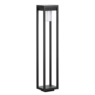 Lampadaire extérieur solaire noir en aluminium, Kwame, 3,7W, 4000K LED, IP44