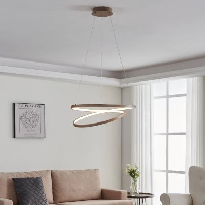 Suspension beige en aluminium, Ties, 36W, 3000K LED