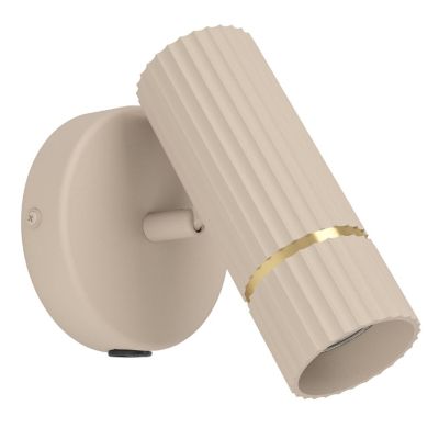 Applique murale beige en acier, Vahid, avec interrupteur