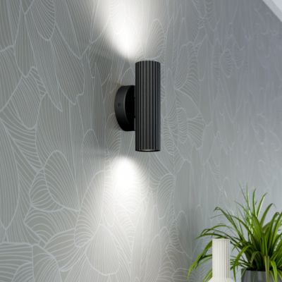 Applique up and down noire en aluminium, Vikram