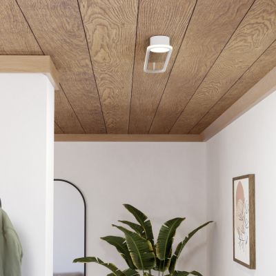 Plafonnier blanc en acier, Constance, 24W, white switch LED