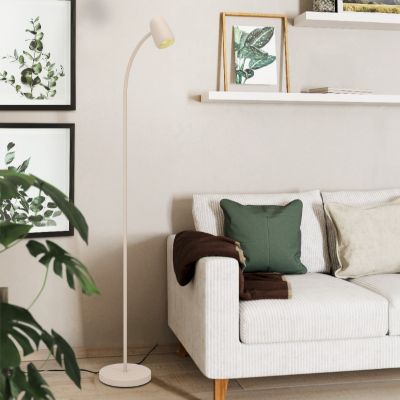 Lampadaire marron en acier, Sahila, avec interrupteur