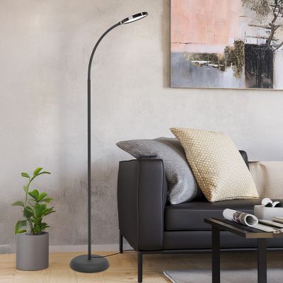 Lampadaire noir en plastique, Querine, 5,5W, white switch LED, gradable en 3 étapes