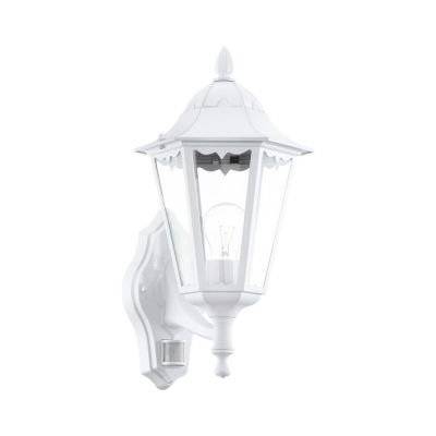 Applique extérieur avec détecteur de mouvement blanche en aluminium, Leanna, IP44