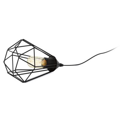 Lampe de table noire en métal, Costel, avec interrupteur