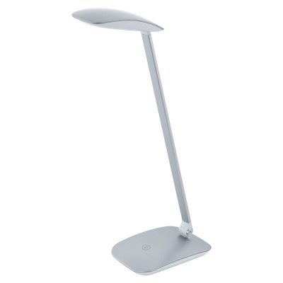 Lampe de bureau argentée en plastique, Arslan, 5W, 4000K LED, avec variateur tactile
