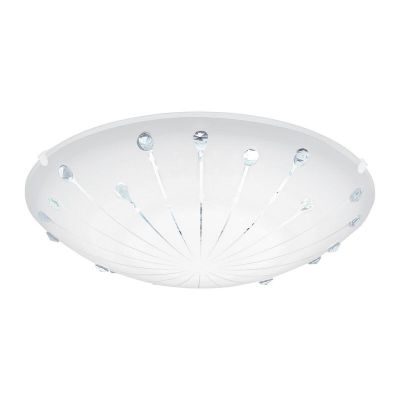 Plafonnier blanc en verre, Bennet, 11W, 3000K LED