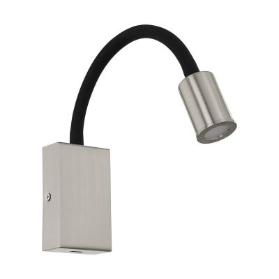 Applique murale nickel en plastique, Cafer, 4W, 3000K LED, avec interrupteur