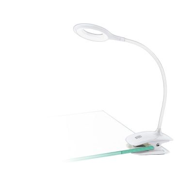 Lampe à pince blanche en plastique, Chana, 3W, 3000K LED, avec interrupteur