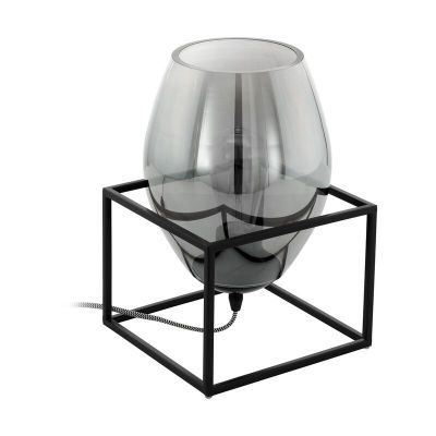 Lampe de table noire en acier, Josephus, avec interrupteur