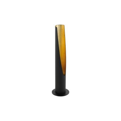 Lampe de table dorée en acier, Aloysius, avec interrupteur