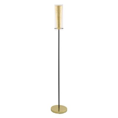 Lampadaire doré en acier, Barceno, avec interrupteur