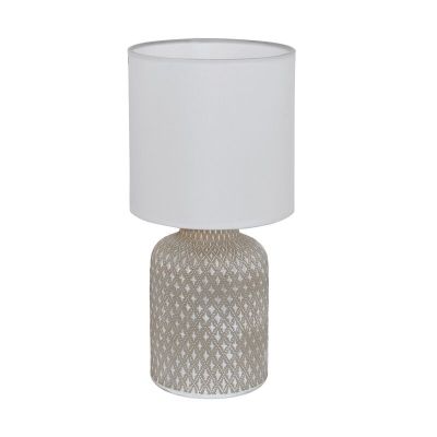 Lampe de table en céramique grise, Angele, avec interrupteur