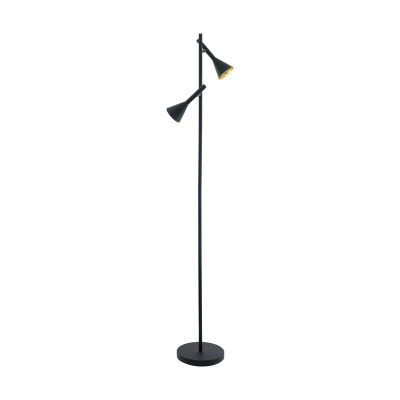 Lampadaire doré en acier, Marielle, avec interrupteur
