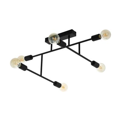 Lampe plafond noire en acier, Anica