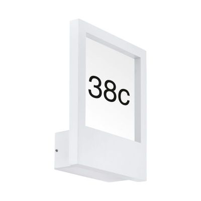 Numéro de maison lumineux blanc en aluminium, Jovan, IP44