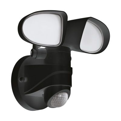 Applique extérieur avec détecteur de mouvement noire en plastique, Joselien, 6W, 5000K LED, IP44