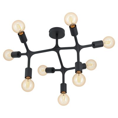 Lampe plafond noire en acier, Anjana