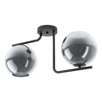 Lampe plafond noire en acier, Elsina