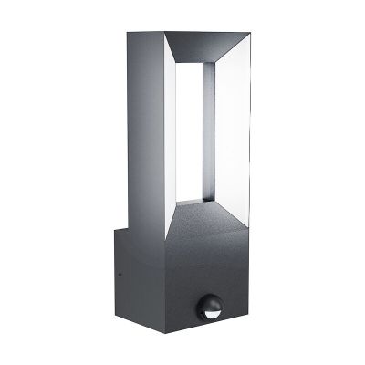 Applique extérieur avec détecteur de mouvement noire en aluminium, Larisa, 5W, 3000K LED, IP44