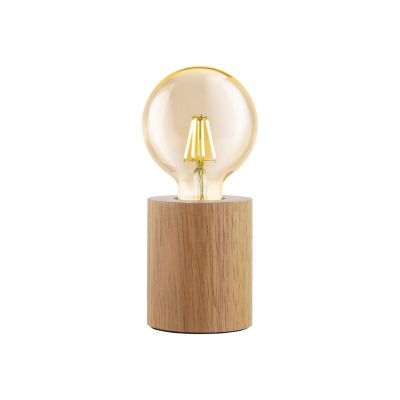 Lampe de table en bois marronne, Yannic, avec interrupteur