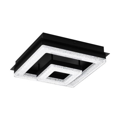 Lampe plafond noire en acier, Arjo, 12W, 3000K LED