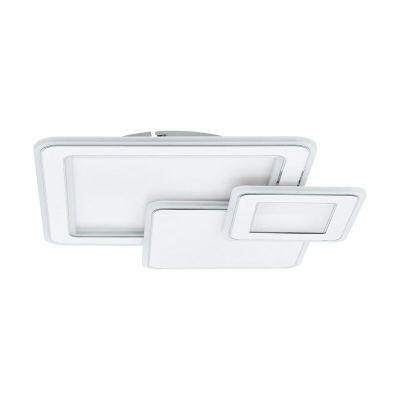 Lampe plafond chromée en acier, Everdina, 12W, couleur réglable LED