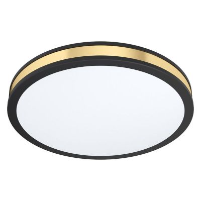 Lampe plafond noire en acier, Rivano, 24W, 3000K LED