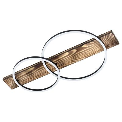 Lampe plafond en bois marronne, Annebel, 12W, 3000K LED