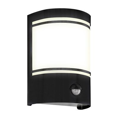 Applique extérieur avec détecteur de mouvement noire en acier, Elyana, IP44