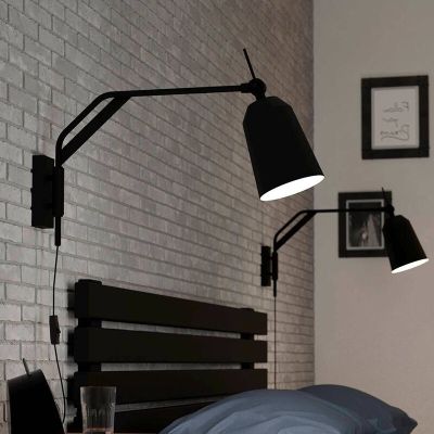 Applique murale noire en aluminium, Jelco, avec interrupteur