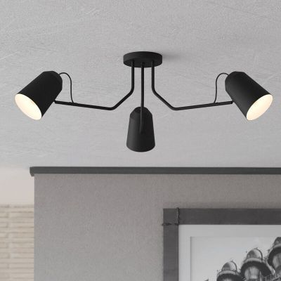 Plafonnier noir en aluminium, Jelco