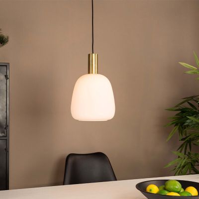 Suspension blanche en verre, Jeannine