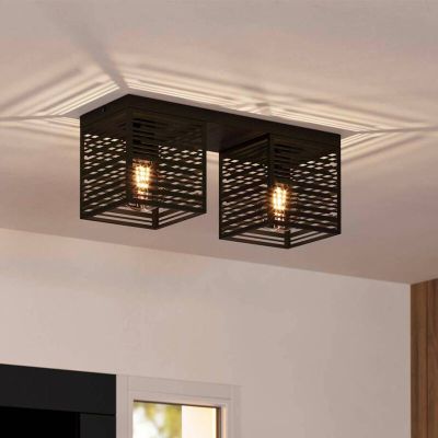 Plafonnier noir en aluminium, Lennaert