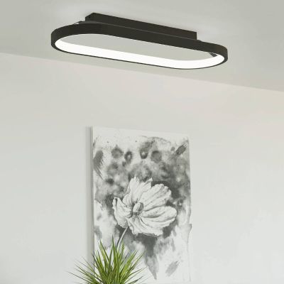 Plafonnier noir en aluminium, Maira, 27W, 3000K LED, gradable en 3 étapes