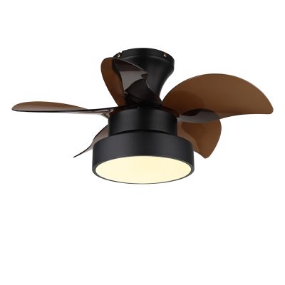 Ventilateur de plafond nickel en métal, Mahmut, 22W, white switch LED, avec télécommande