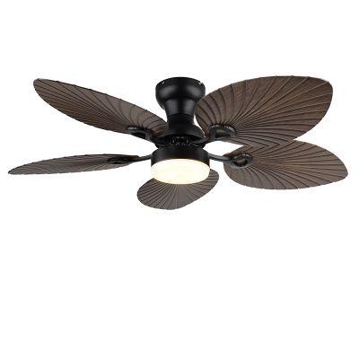 Ventilateur de plafond marron en métal, Naduah, 22W, white switch LED, avec télécommande