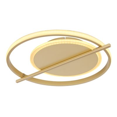 Lampe plafond dorée en aluminium, Reinald, 36W, 3000K LED