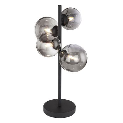 Lampe de table noire en verre, Melinda, avec interrupteur