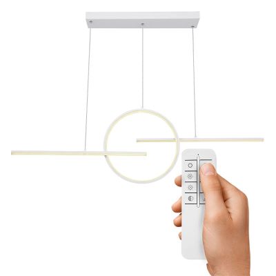 Suspension blanche en métal, Wieger, 50W, blanc chaud à froid réglable LED, avec télécommande
