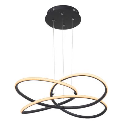 Suspension noire en plastique, Polina, 30W, 3000K LED